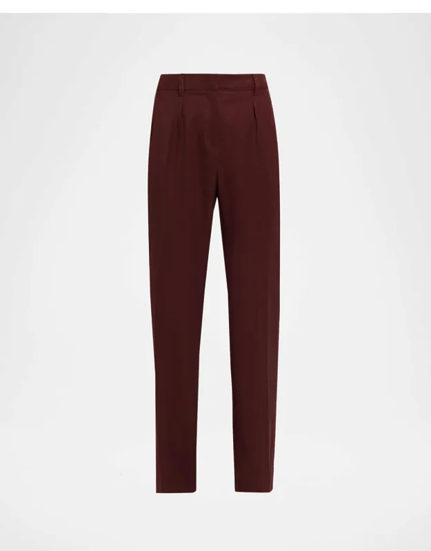 Pleated Straight-leg Wool Pants