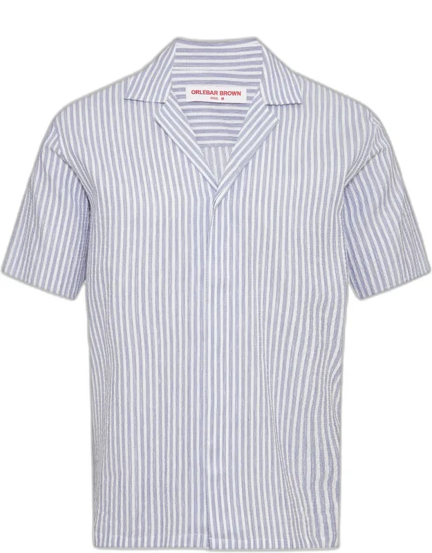 Relaxed Fit Linen Capri Collar Shirt