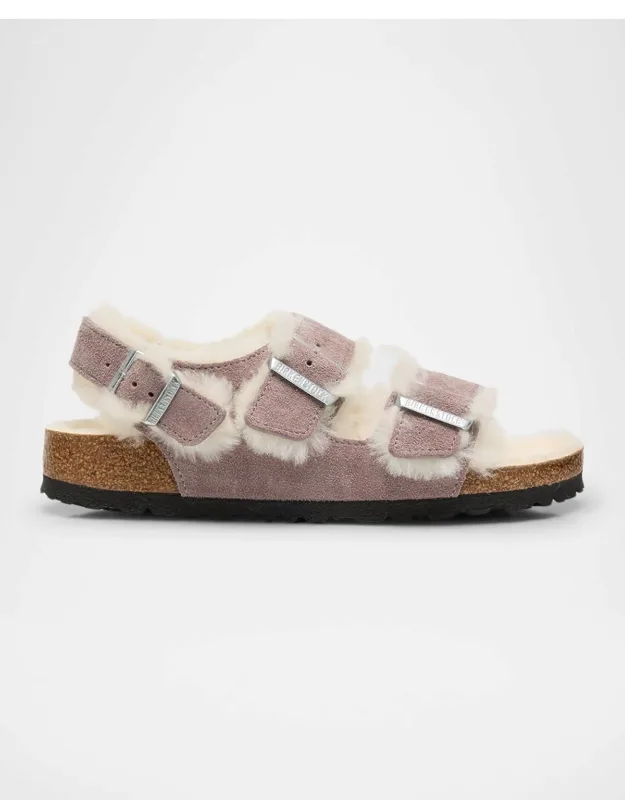 Milano Suede Shearling Slingback Sandals