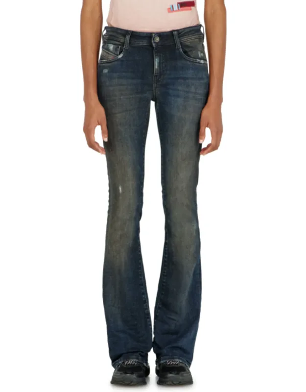 Diesel Bootcut Jeans Low Waist 1969 D-ebbey With Organic-cotton Stretch Denim And Higher Back Coverage
