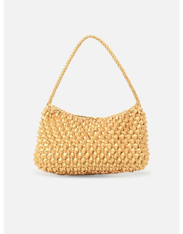 Basil Cactus Gold Foil Leather Bag