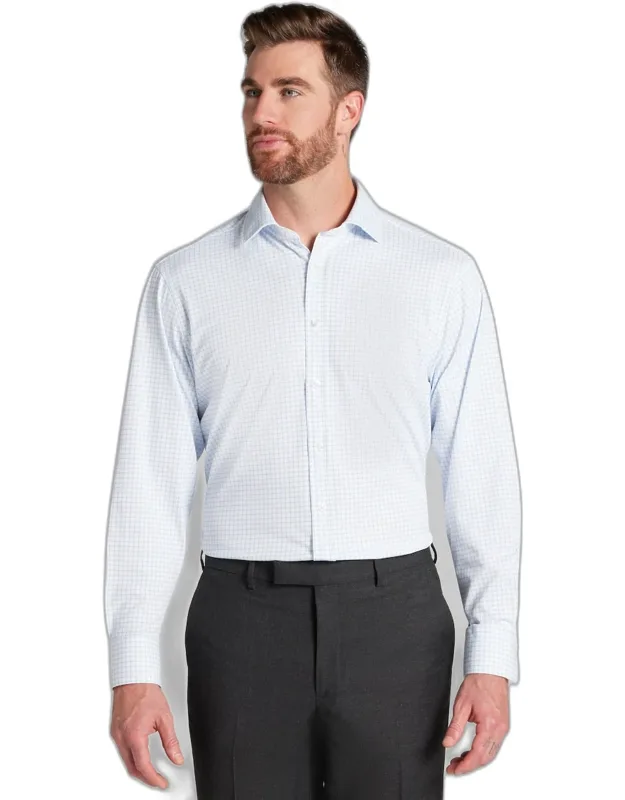 Tailored Fit Grid Pique Dress Shirt
