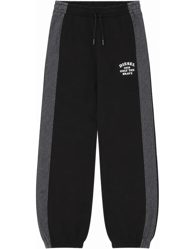 Jogger Pants With Side Stripes In Denim