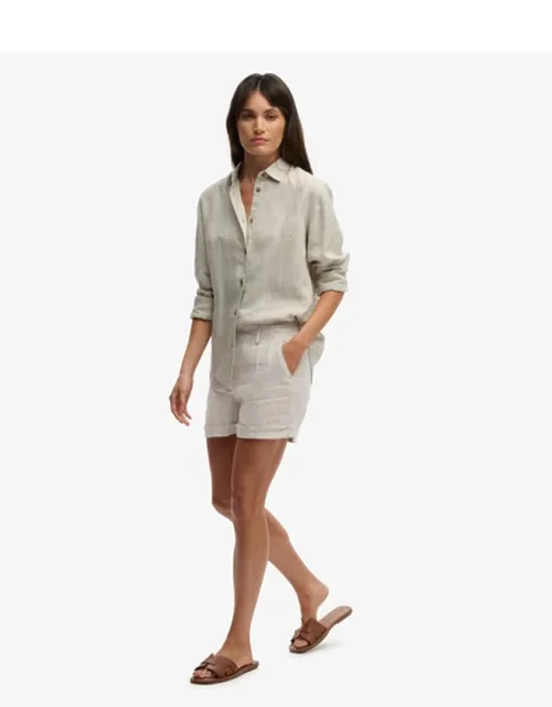 Mid Rise Linen Shorts