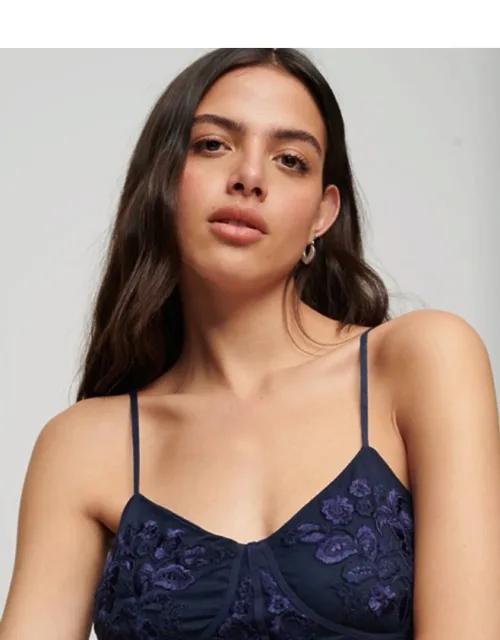 Floral Embroidered Corset Top