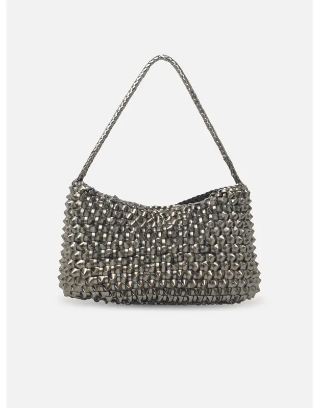 Basil Cactus Covert Foil Silver Leather Bag