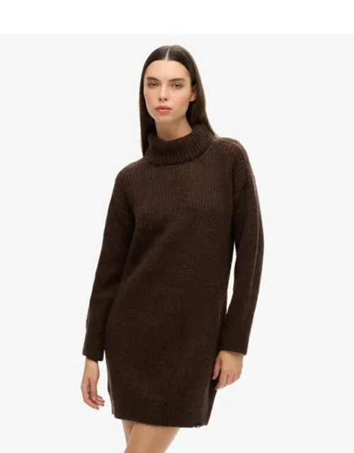 Loose Fit Knitted Roll Neck Jumper Dress