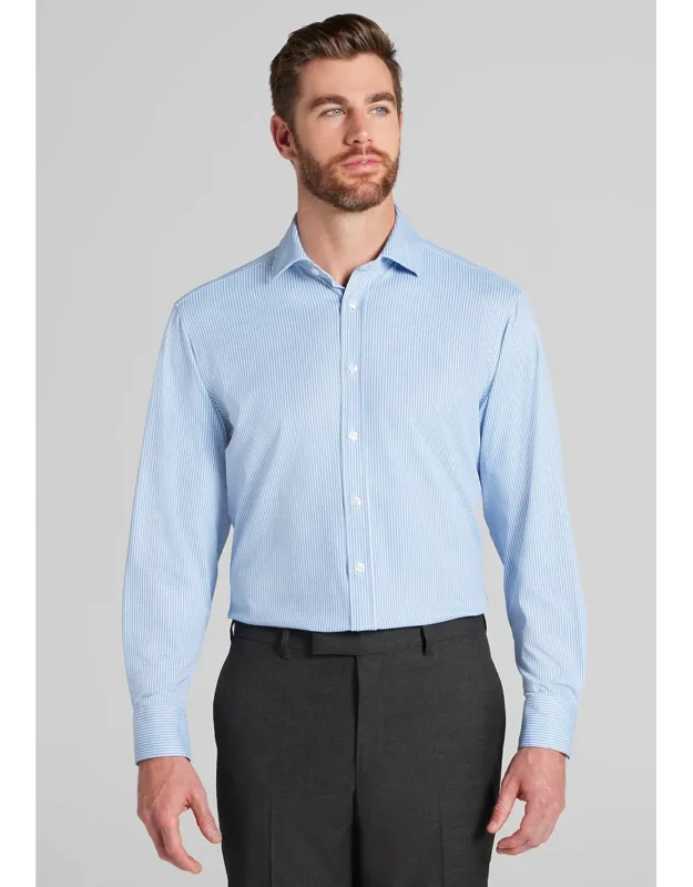 Tailored Fit Micro Check Pique Dress Shirt