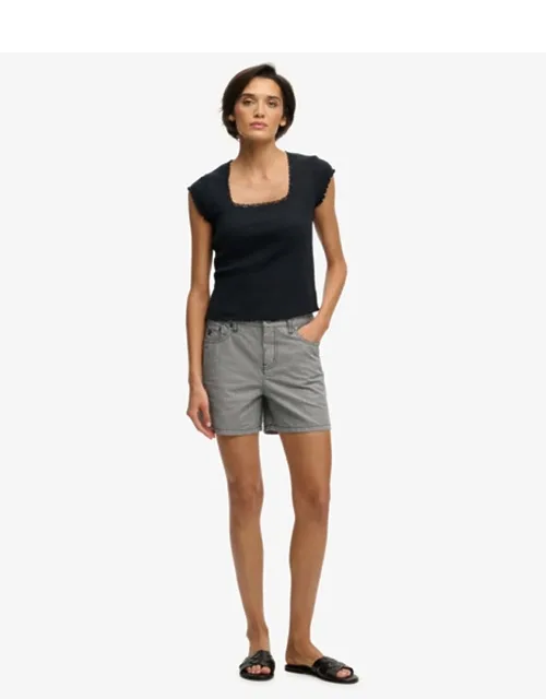Mid Rise Stripe Shorts