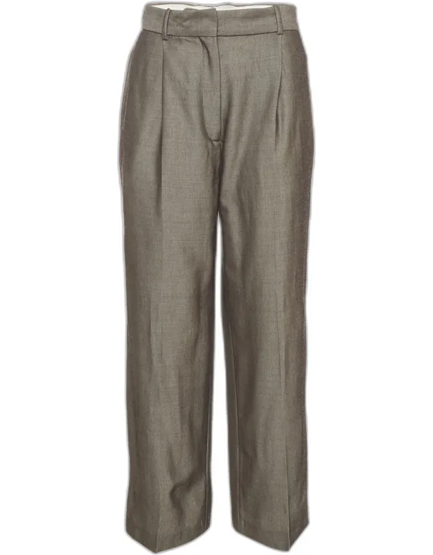 Wool Blend Wide Leg Trousers