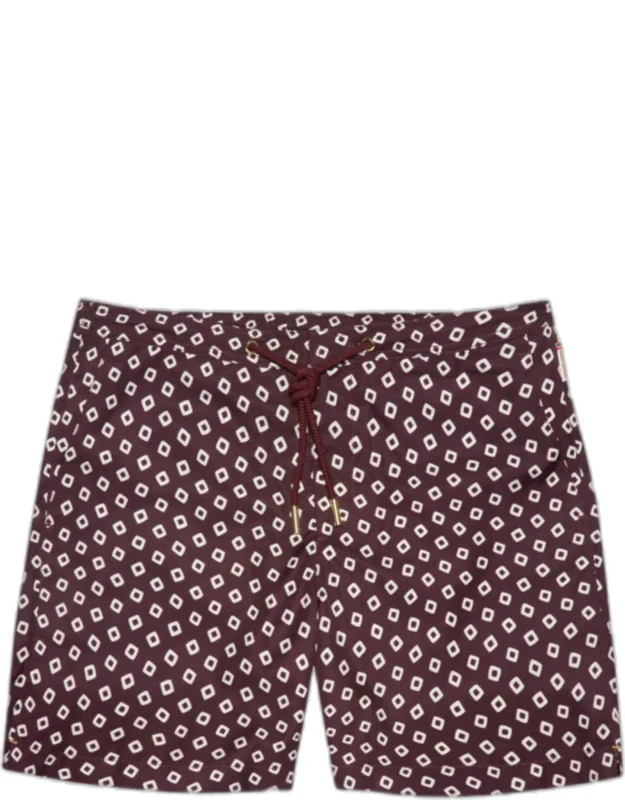Mid-length Lumina Print Drawcord Swim Shorts