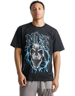 Basketball Skull Lightning Graphic T-shirt
