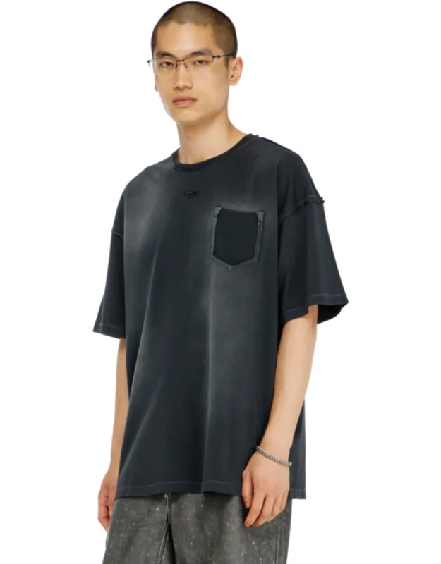Faded T-shirt With Ripped Pocket Detail