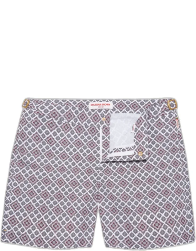 Mid-length Paisley Print Swim Shorts