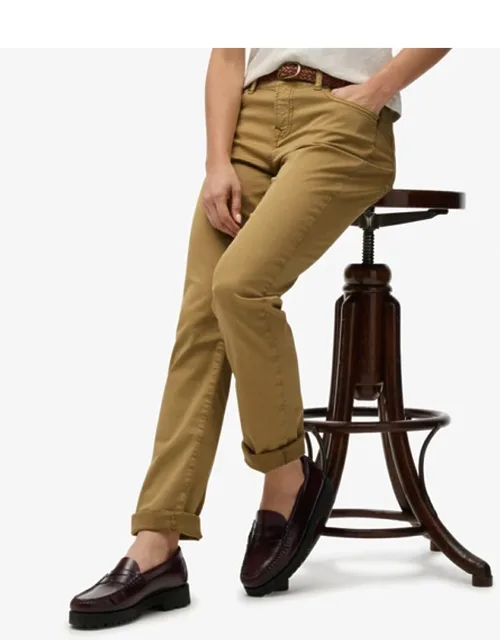 Mid Rise Slim Sateen Pants