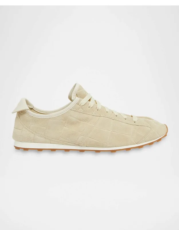 Les Tennis Croc-embossed Suede Sneakers