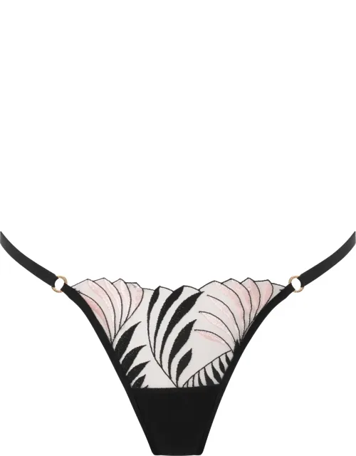 Embroidered Sheer Thong