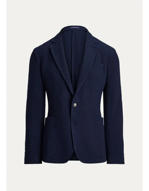 Cashmere And Silk Chevron Jacquard Blazer