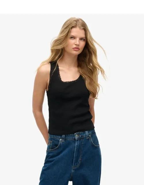 Athletic Essentials Vintage Lace Trim Vest Top