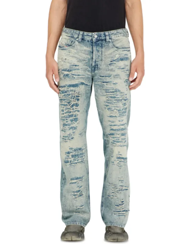 Diesel Relaxed Jeans With Straight Leg And Jacquard-weave Fabric