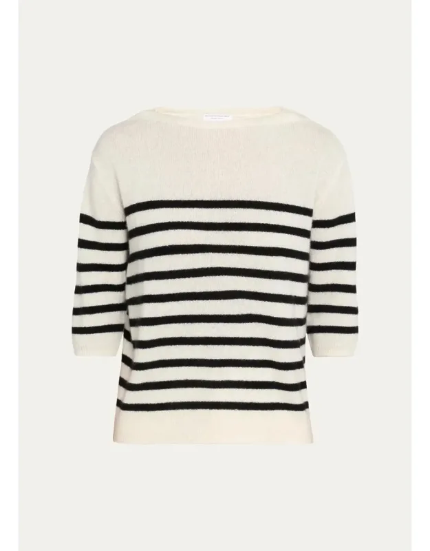 Merino Extrafine Striped Crewneck Sweater