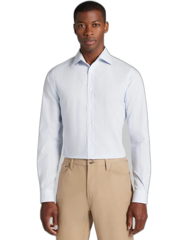 Slim Fit Stripe Comfort Stretch Dress Shirt