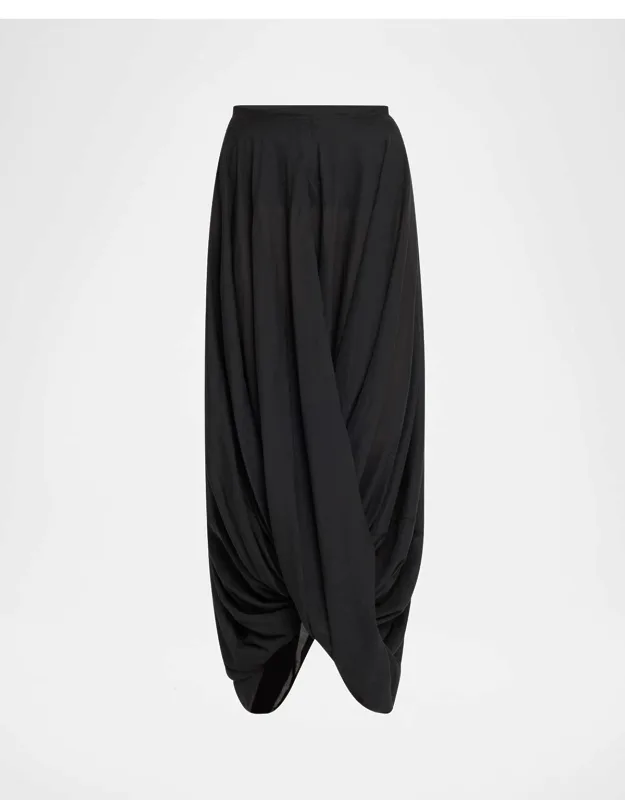 Draped Cocoon Maxi Skirt