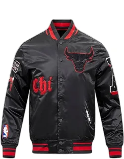 Chicago Bulls Nba Old English Satin Jacket