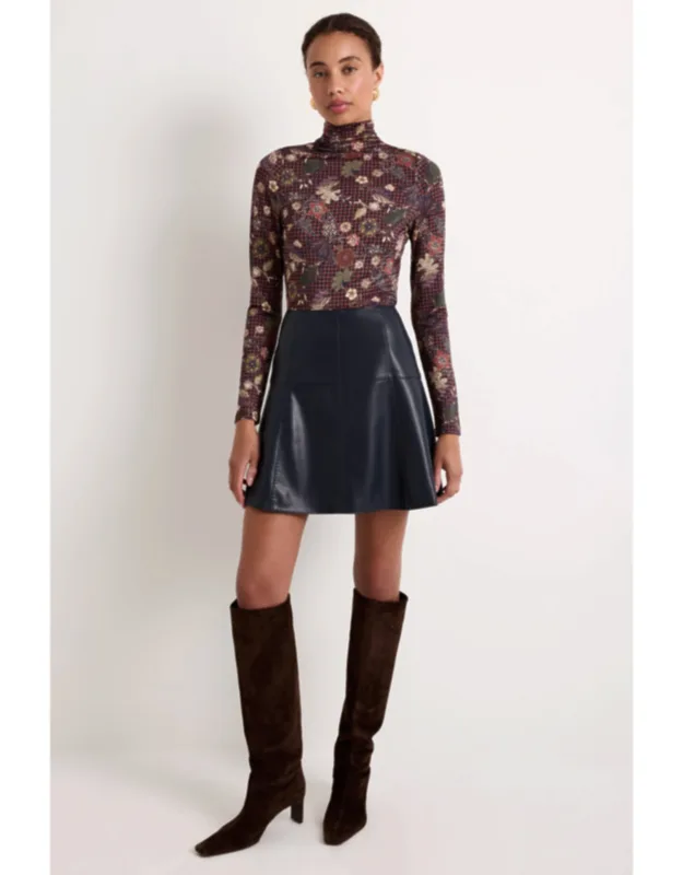 Crawford Skirt With A-line Silhouette And Pick Stitching Detail