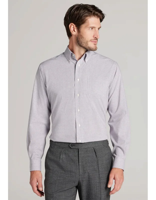 Tailored Fit Grid Dress Shirt