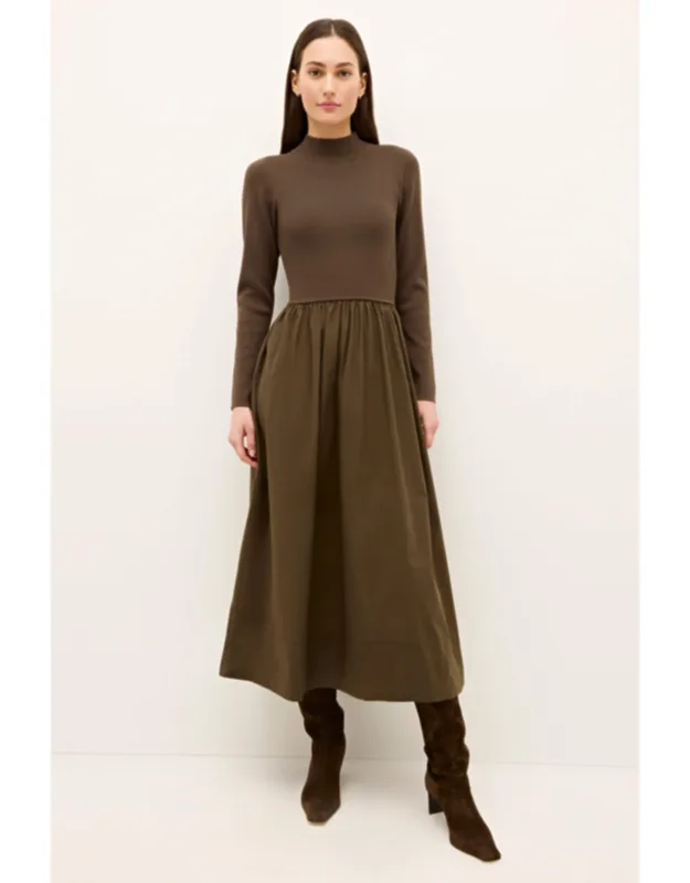 Barrett Dress With Mock Neck And Pockets