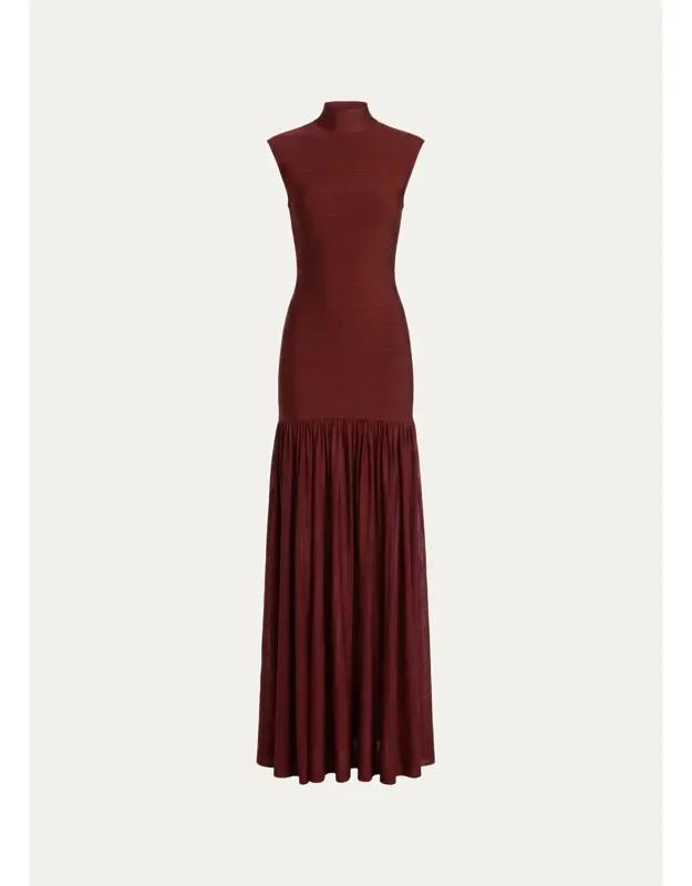 Zosima Mock-neck Knit Maxi Dress