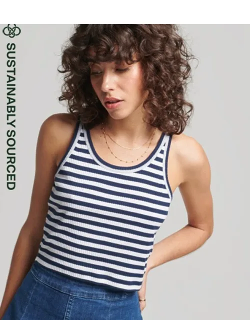 Organic Cotton Vintage Ribbed Crop Vest Top