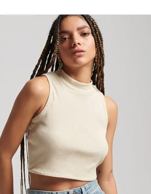 Cropped Mock Neck Tank Top
