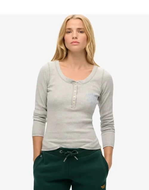 Athletic Button Down Long Sleeve Top