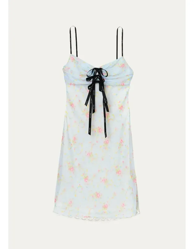 Floral Chiffon Mini Slip Dress
