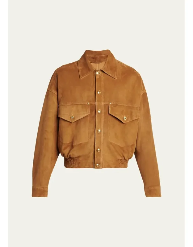 Suede Blouson Jacket