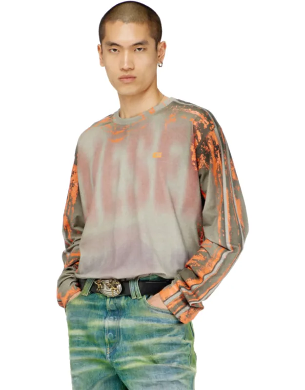 Long-sleeve T-shirt In Cracked Jersey