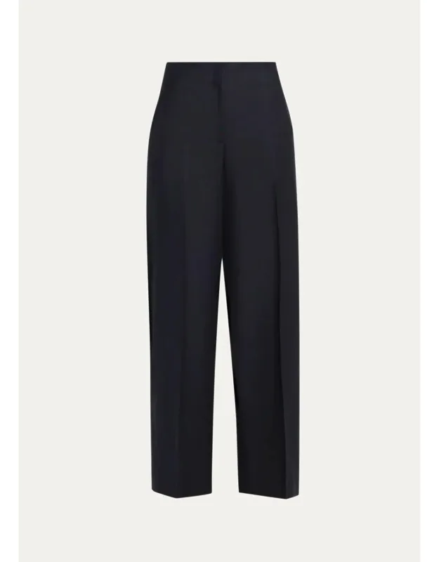 Wide-leg Brushed Wool Pants
