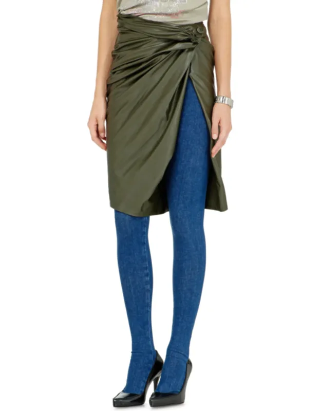 Draped Pencil Skirt With Split