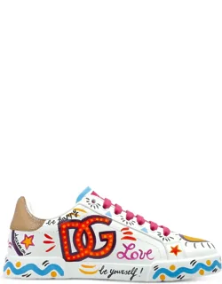 Logo-print Leather Sneakers