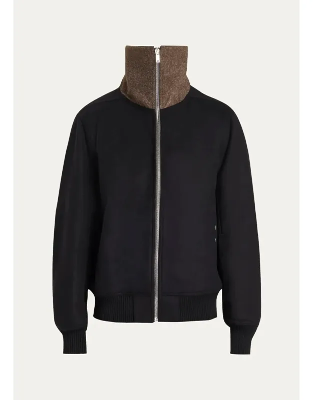 Wool Melton Bomber Jacket