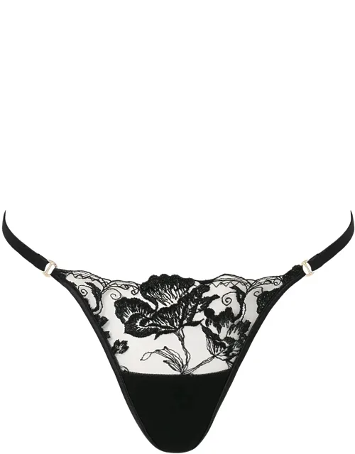 Morelle Embroidered Sheer Thong