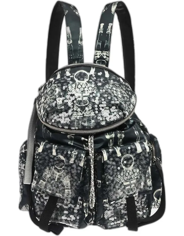 Astronaut Essentials Medium Nylon Sequins Backpack Bag