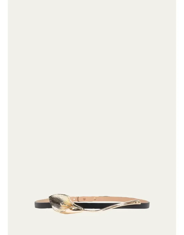 Calla Lily Leather Belt