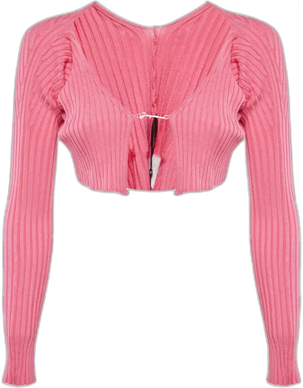 Rib Knit Cropped Cardigan