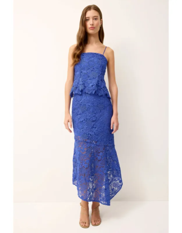 Casey Skirt With Asymmetrical Hem And Floral Lace