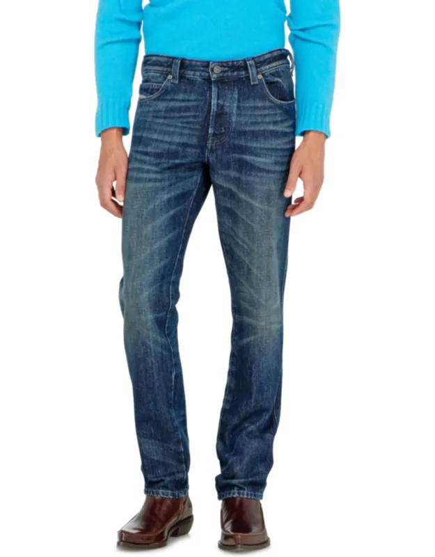Diesel Slim Jeans Regular Waist 1993 D-vyl, Button Fly, Authentic Lived-in Look, Hand-sanded Whiskers