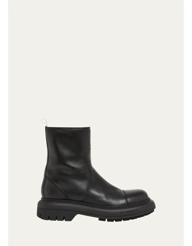 Leather Biker Ankle Boots