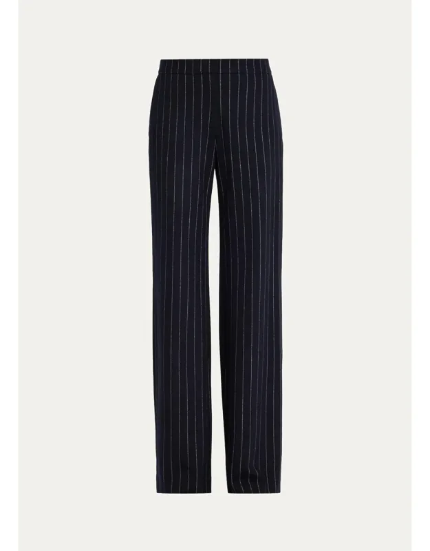 Pinstripe Flare-leg Pants